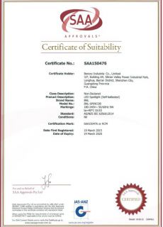 Spotlight-SAA-Certificate ND 150476