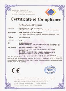 Benory LED module CE certificate