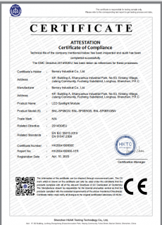 CE Certficate of MR16 module