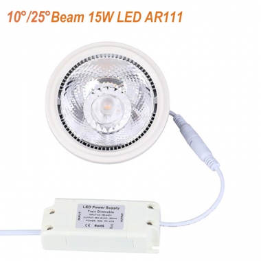 Narrow Beam 10D/25D 15W LED AR111 Spotlight