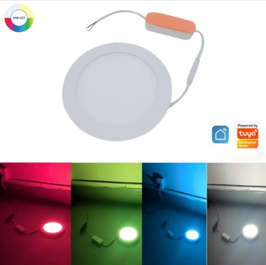 12W AC 110V 220V TUYA Smart RGBCCT Color Changing Recessed LED Panel Light